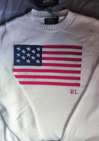 Jersey Polo Ralph Lauren Mujer Talla M Bandera USA