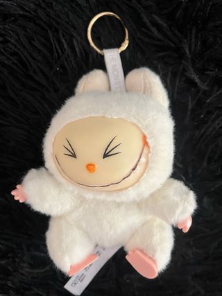 Portachiavi Lafufu peluche bianco