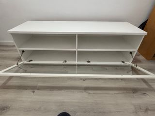 Mueble TV y estantería modular blanco