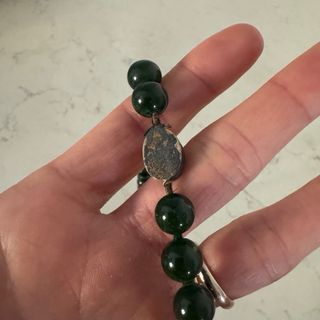 Collana vintage giada verde