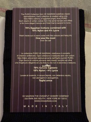 Calze NUOVE Uomo PURO COTONE EGIZIANO:”VK NAGRANI”