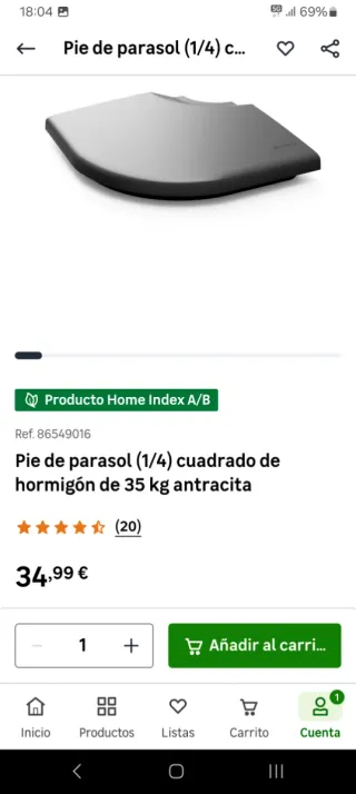 NUEVO Parasol Excéntrico Aluminio 281x386,5 cm.