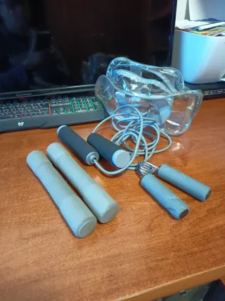 Set Gimnasio: Cuerda, Mancuernas y Agarre