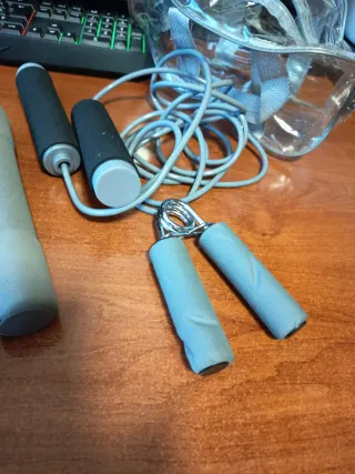 Set Gimnasio: Cuerda, Mancuernas y Agarre