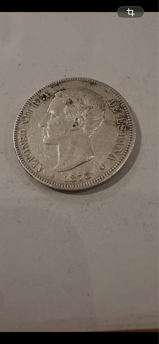 5 Pesetas Alfonso XII 1875 Plata 900