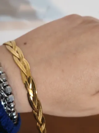 Bracciale placcato oro acciaio