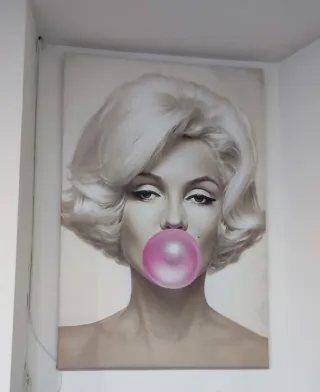 Cuadro Marilyn Monroe burbuja rosa URG