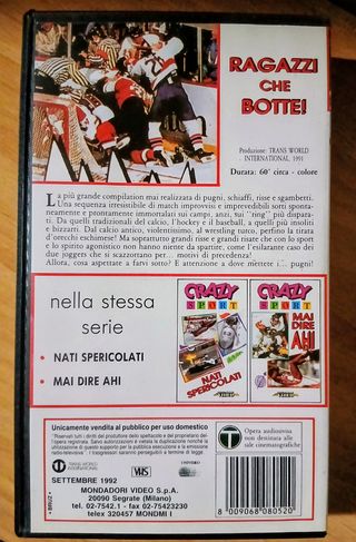 3 Videocassette Crazy Sport VHS