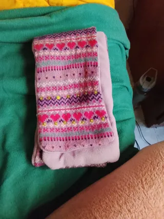 Bufanda niña corazones y lentejuelas