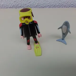 Playmobil Buceador y Delfín Bebé