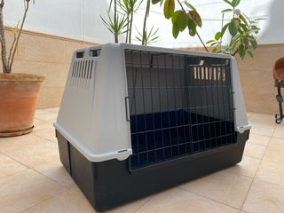 Transportín para perro grande (Negro/Gris)