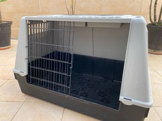 Transportín para perro grande (Negro/Gris)