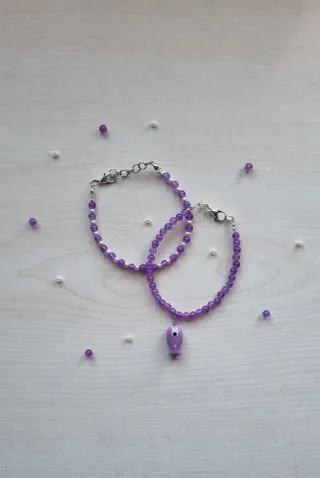 Pulseras Acero y Amatista