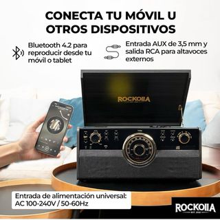Tocadiscos Rockola Bluetooth Negro
