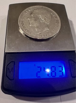 5 Pesetas Alfonso XII 1882 Plata 900