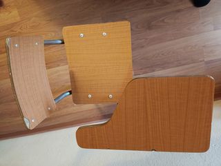 Silla Pupitre Escolar Antiguo Madera Contrachapada