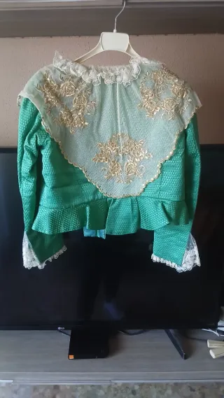 Traje de Fallera Adulta Naranja y Dorado