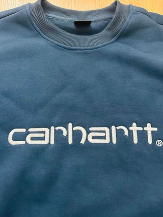 Sudadera Carhartt Logo Bordado Azul Talla L