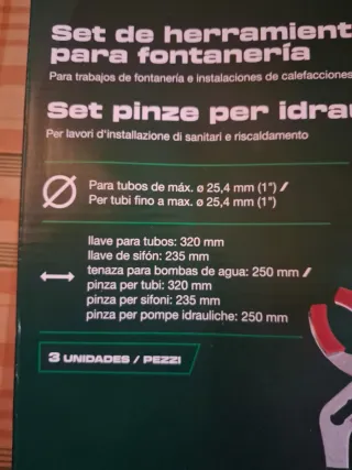 Set 3 Herramientas Fontanería Parkside