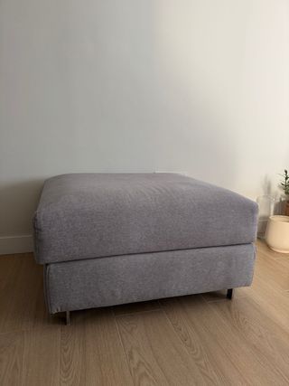 Puff grande tela gris Bigsofass