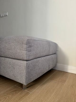 Puff grande tela gris Bigsofass