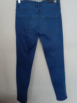 Pull&Bear Pantalón Vaquero Pitillo Azul Talla M