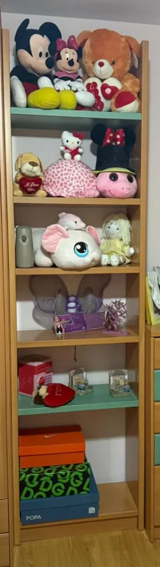 Estantería de madera con varias baldas