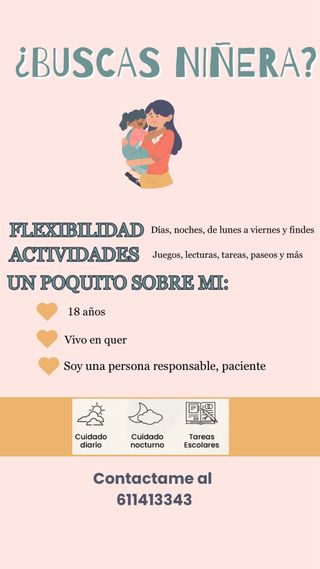 Niñera + apoyo escolar en Quer y alrededores