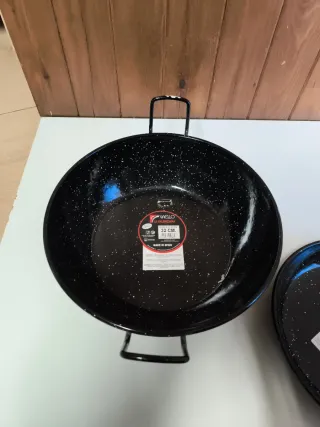 Lote Paella Honda y Sartén Acero Esmaltado
