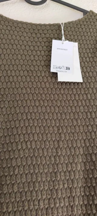 Vestido largo punto nuevo verde oliva