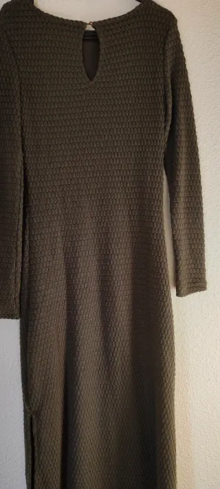 Vestido largo punto nuevo verde oliva