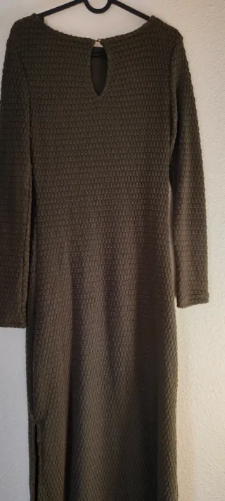 Vestido largo punto nuevo verde oliva