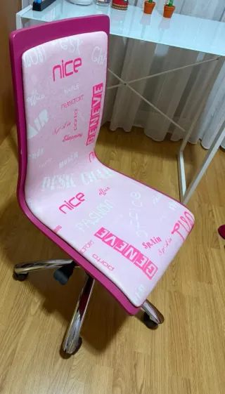 Mesa y Silla Estudio Cristal y Metal