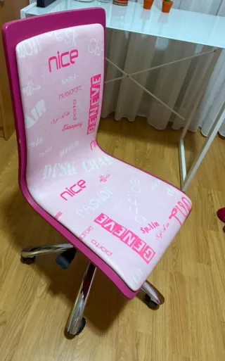 Mesa y Silla Estudio Cristal y Metal