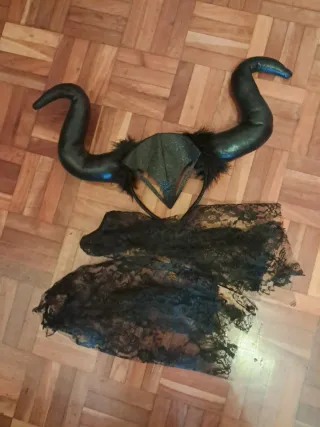 Disfraz Maléfica Niña Negro/Rosa