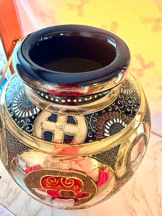 2 Jarrónes estilo Satsuma 33 cm