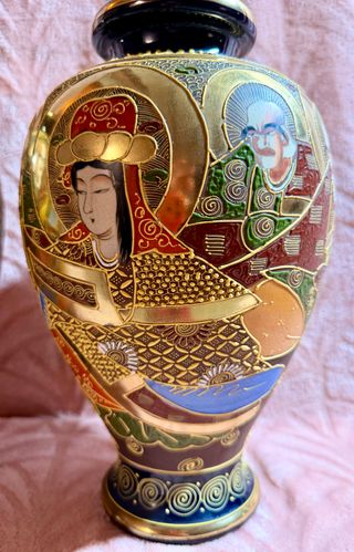 2 Jarrónes estilo Satsuma 33 cm