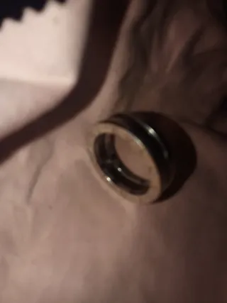 Anillo Bvlgari Plata y Onix Talla 20.2mm