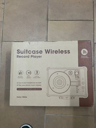 Giradischi portatile senza fili bianco