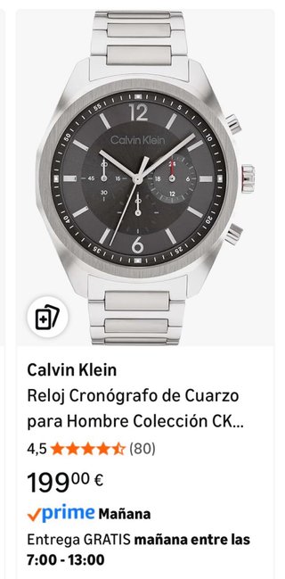 Reloj Calvin Klein Cronógrafo Gris