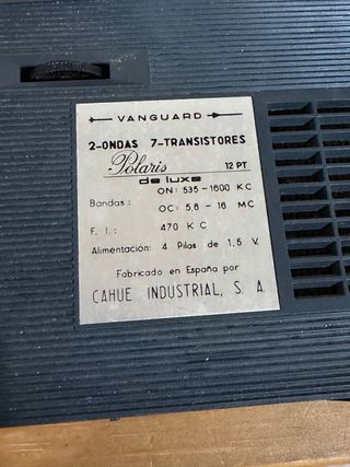 Radio Transistor Vanguard Vintage