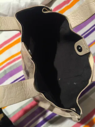 Bolso Tote Zara Beige Nude como nuevo