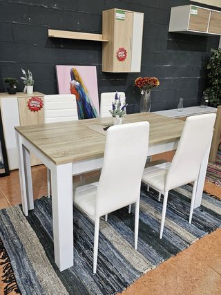 OFERTA DE MESA/COMEDOR NORDICA+ 4 SILLAS POLIPIEL