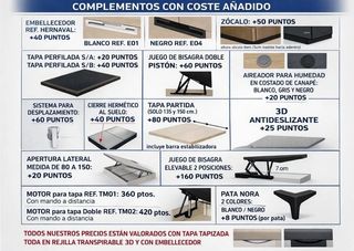 CANAPÉ DE APERTURA LATERAL 135 DALIA.