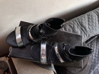Sandalias Verano Negro y Plata