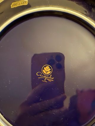 Plato decorativo Torremolinos azul dorado