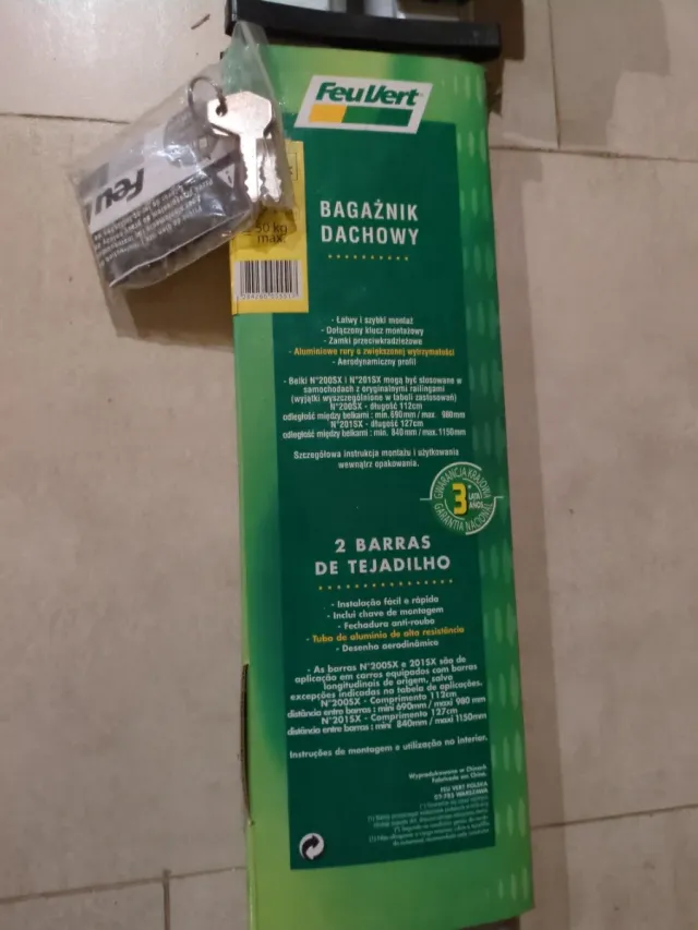 Barras de techo FeuVert aluminio con llave-NUEVAS