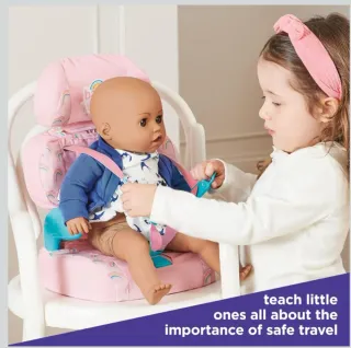 CASDON Silla de coche para muñecas Rosa Arcoiris