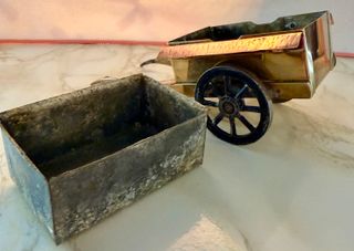 Carretilla artesanal latón y cobre