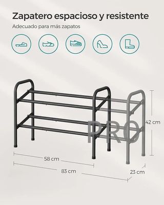 Zapatero de Metal - LMR029B01 - SONGMICS